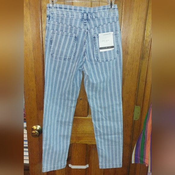 Anthropologie Pilcro Acid Washed High Rise Striped Jeans Size 25 - Picture 5 of 9